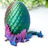 3D Printed Dragon Egg with Wing,Little Dragon Inside Egg,Flexible Realistic Articulated Animal Fidget Toys,Mystery Figurines Gifts for Easter,Executive Desk Funny Dcor and Festival Collectible (RGB) view 4