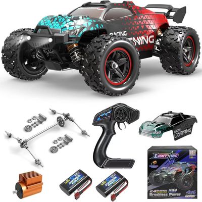 XWELO 1:18 Brushless RC Cars for Adults & Boys (18426), 50+KPH High Speed Fast 4WD Off-Road RC Truck, 4X4 RC Car Waterproof Remote Control Car with 2 Rechargeable Batteries