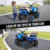 24V 4x4 Ride on Toys Car, BLISSRIDE Kids ATV Quad w/Kneepads, 5Mph Max Speed, Music, LED Lights, Rear Storage Rack, Big Tires, Safe Soft Start&Brake, Electric 4 Wheeler for Kids Boys Girls, L Blue view 3