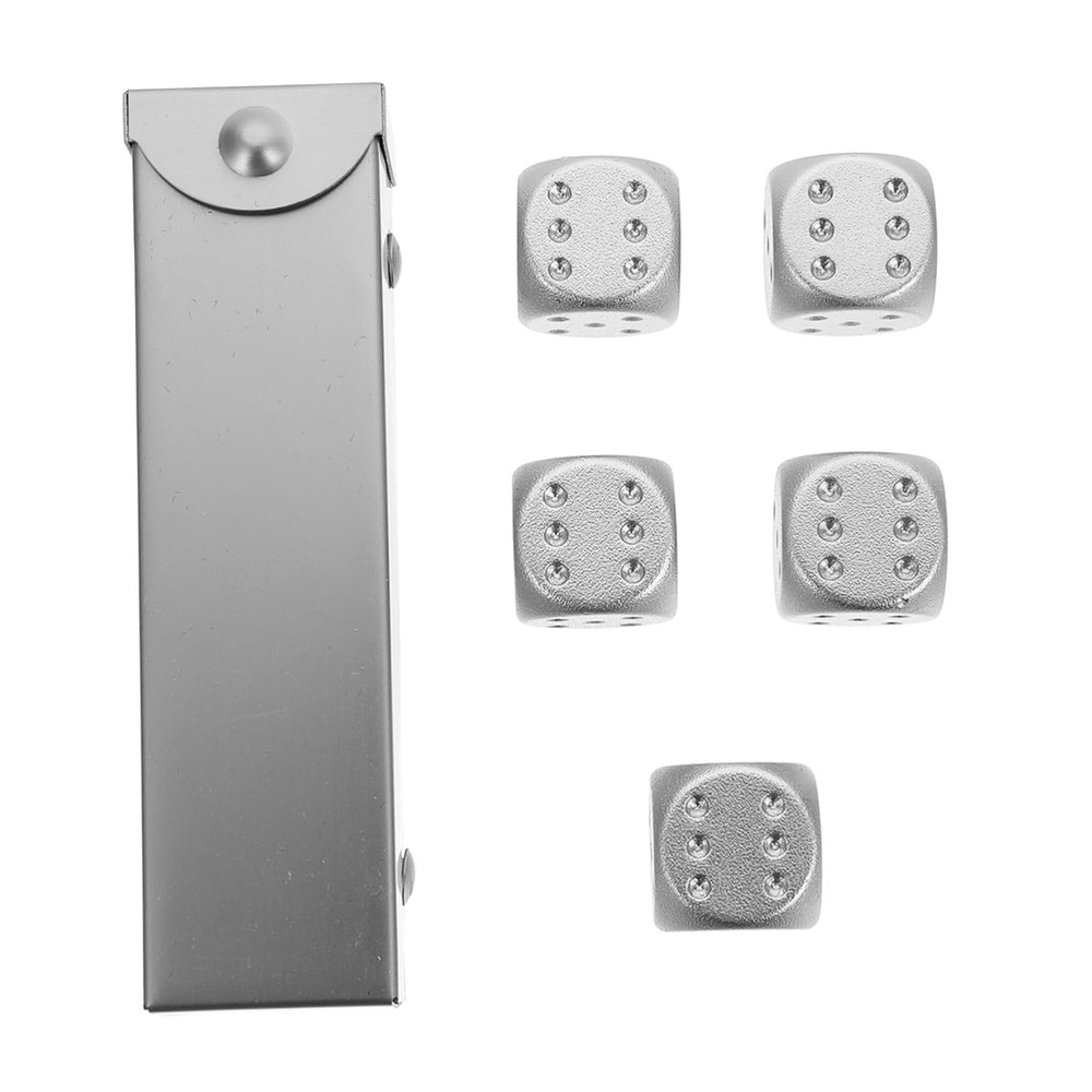 Abaodam Aluminium Alloy Metal Dice Set for KTV Drinking Games 6-Sided Small Dice Props for Festivals and Parties