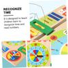 Kisangel Multi Functional Teaching Aid for Educational Wooden Clock with Design for Early Learning and Cognitive Development view 3
