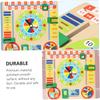 Kisangel Multi Functional Teaching Aid for Educational Wooden Clock with Design for Early Learning and Cognitive Development view 4