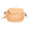 Cabilock Kids Rattan Woven Basket Adjustable Strap Mini Handcrafted Storage Bag for Toys Crossbody Backpack for Children for Biking and Outdoor Activities view 1