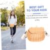 Cabilock Kids Rattan Woven Basket Adjustable Strap Mini Handcrafted Storage Bag for Toys Crossbody Backpack for Children for Biking and Outdoor Activities view 3