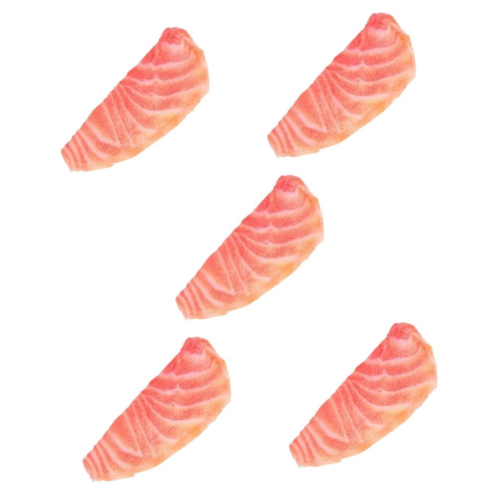 Abaodam 5pcs Artificial Salmon Model Realistic Fake Salmon Slice for Home Decoration Photography Props Kitchen Showcase Decor and Scene Layouts and Safe for -Term Use