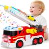 Large Fire Trucks Toys for Toddlers, Kids Toys for 3 4 5 6 7 8 Years Old Boys, 15" Firetruck Toy for Kids with Ladder, Lights, Sounds & Water Shooting, Christmas Birthday Gifts for Boys & Girls view 1