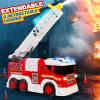 Large Fire Trucks Toys for Toddlers, Kids Toys for 3 4 5 6 7 8 Years Old Boys, 15" Firetruck Toy for Kids with Ladder, Lights, Sounds & Water Shooting, Christmas Birthday Gifts for Boys & Girls view 2