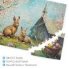 Cafemira 500 Pieces of Adult Wooden Jigsaw Puzzle,Easter Rabbit,Every Piece is Unique,Relieve Stress and Enjoy The Fun of Solving Puzzles,Brain Challenge, for Friends and Family view 3