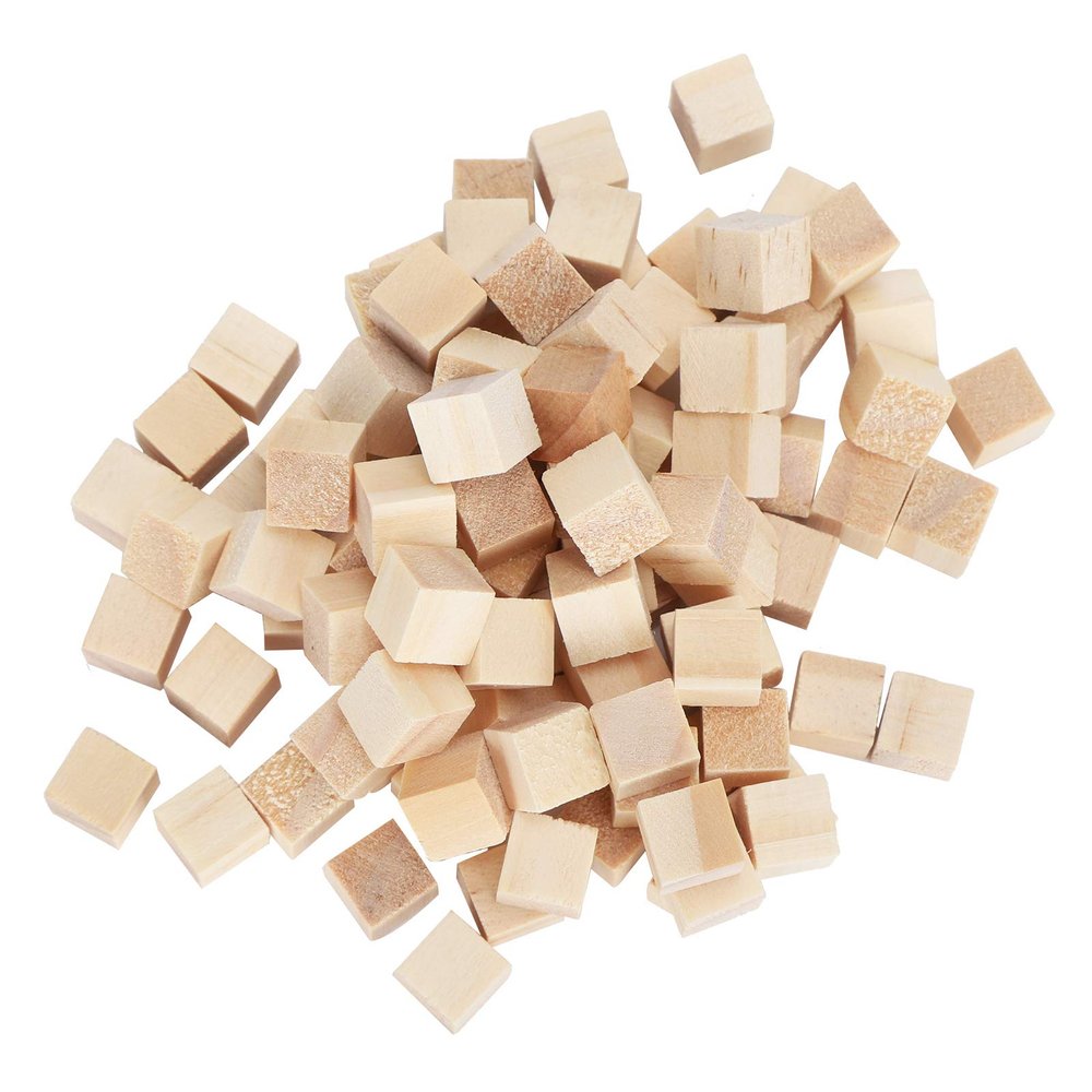 aqxreight Wooden CubesWooden B 100Pcs Wooden Cubes Pine Blank Blocks for Craft Early Childhood Puzzle Toy 10mm Items Children do FolocksDIY Cubes10mm CubesGaming