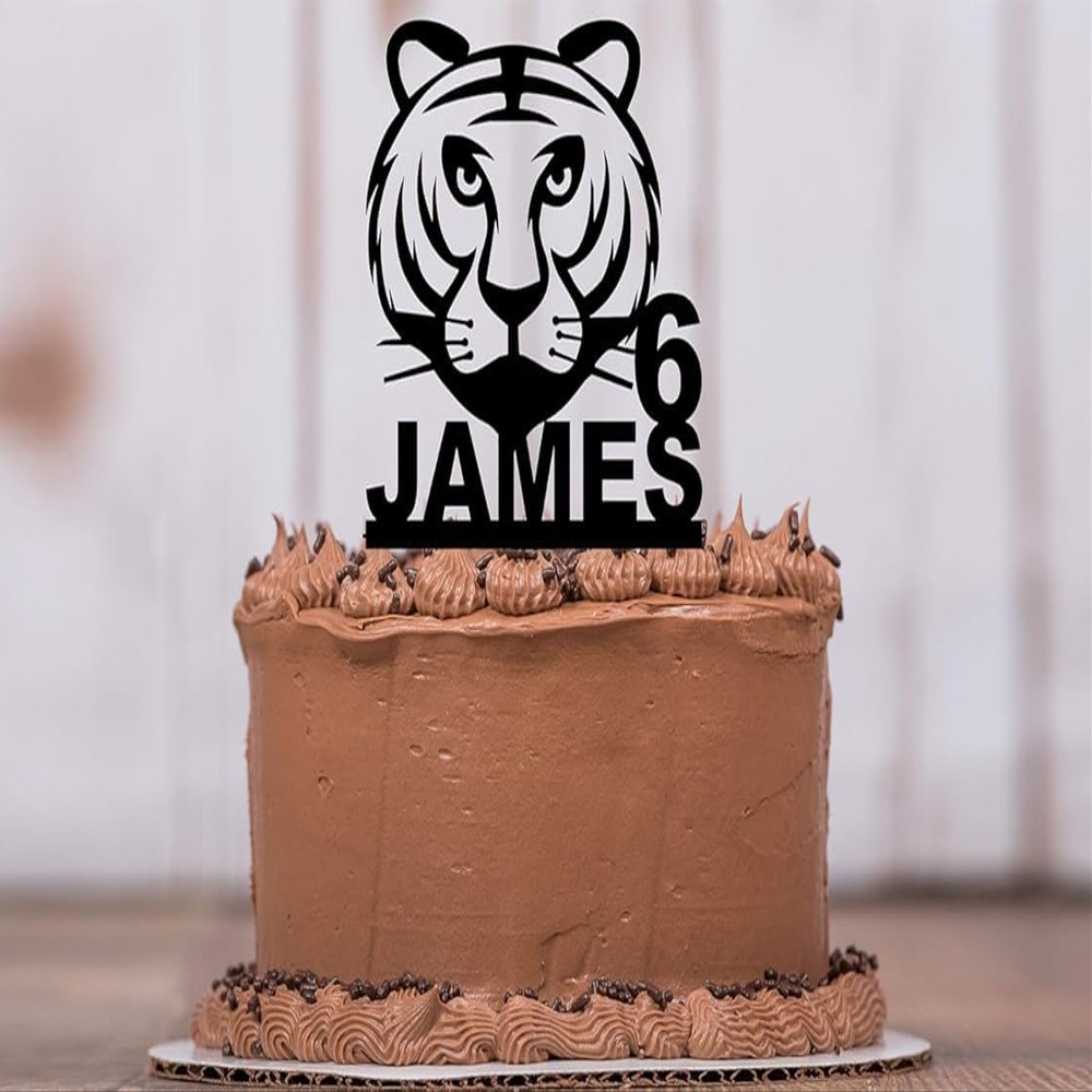 Personalized Tiger Cake Topper, Baby Shower, Party Decor, Cake Topper, Jungle Theme, Circus Theme, Mascot, Birthday Party, Cake Decor, Keepsake, LT1320
