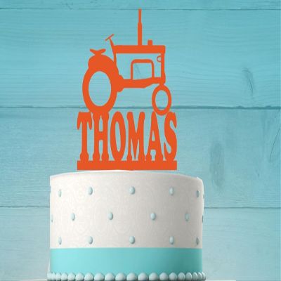 Personalized Tractor Birthday Cake Topper with Keepsake Base, Tractor Theme Party, Farm Decor, Birthday Topper, Acrylic, Boy Birthdays