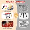 CUTE STONE Kids BBQ Grill Toys, Color Changing Play Food, Sizzling Sound & Light Effects, Cool Mist Spray, Pretend Cooking with Frying & Grilling, 2-Tier BBQ on Wheels - Kitchen Toy Gift Ideas view 2