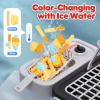CUTE STONE Kids BBQ Grill Toys, Color Changing Play Food, Sizzling Sound & Light Effects, Cool Mist Spray, Pretend Cooking with Frying & Grilling, 2-Tier BBQ on Wheels - Kitchen Toy Gift Ideas view 3