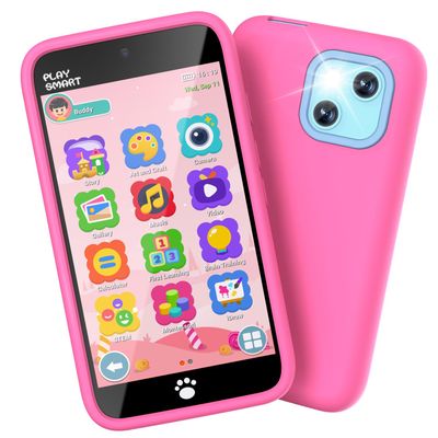 MOMILLA Kids Toys Smart Phone with Dual Camera, 3.97" Touchscreen, 200+ Educational Games, Learning Toys with Parental Control for Ages 3-8, Birthday Gifts for Kids