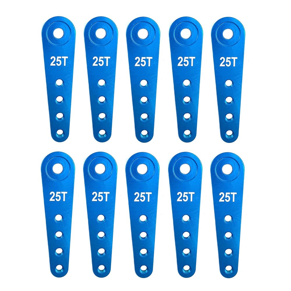 37mm 23T 24T 25T Metal Servo Arm Extension Servo Horn for 1/10 RC Crawler Car Boat Futaba HSP Wltoys Axial SCX10 Parts(25T Blue 10pcs)