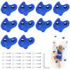 10PCS Blue Rock Climbing Holds, Extra Large Size Rock Climbing Wall for Kids, Climbing Rock Wall Grips with Mounting Hardware and Wrench for Indoor Outdoor Playground, Installed on Wooden Board view 1
