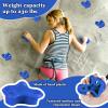 10PCS Blue Rock Climbing Holds, Extra Large Size Rock Climbing Wall for Kids, Climbing Rock Wall Grips with Mounting Hardware and Wrench for Indoor Outdoor Playground, Installed on Wooden Board view 4