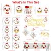 142 Pcs Chicken Birthday Decorations Farm Animal Chicken Theme Banner Balloons Cake Decorations Plates Napkins and Tablecloth Birthday Decorations Little Chick Party Supplies Chicken Decor view 2