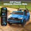 24V 2 Seater Ride on Car Licensed Chevrolet Colorado, Electric Car w/Remote Control, 4200W Motors, 4WD/2WD, Rear Storage, Music, Ride on Toys for Big Kids Aged 3-8, Blue view 4