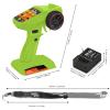 Hobby Fans RC Radio System 4CH 2.4G RC Transmitter with Receiver and Lanyard Anti-Jamming Remote Controller for RC Car Crawler Boat, Green view 2