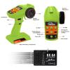Hobby Fans RC Radio System 4CH 2.4G RC Transmitter with Receiver and Lanyard Anti-Jamming Remote Controller for RC Car Crawler Boat, Green view 3
