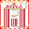 11 Pcs Carnival Circus Carnival Theme Party Decorations Circus Tent Prop Cardboard 47 x 63 Inch Red and White Striped Pennant Decoration Boxes for Carnival Birthday Christmas Clown Theme Party Supply view 2