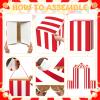 11 Pcs Carnival Circus Carnival Theme Party Decorations Circus Tent Prop Cardboard 47 x 63 Inch Red and White Striped Pennant Decoration Boxes for Carnival Birthday Christmas Clown Theme Party Supply view 3