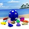 12pcs Baby Hammerhead Sharks and Egg, 3D Printed Plastic Ocean Sea Animals Figures, Colorful Articulated Baby Hammerhead Sharks, Fidget ADHD Autism Toy BHS001-SET-BLSE view 1
