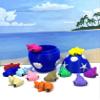 12pcs Baby Hammerhead Sharks and Egg, 3D Printed Plastic Ocean Sea Animals Figures, Colorful Articulated Baby Hammerhead Sharks, Fidget ADHD Autism Toy BHS001-SET-BLSE view 3
