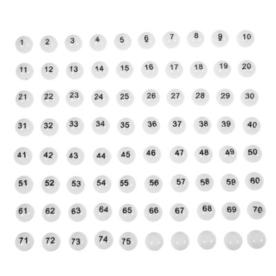 UPKOCH 75pcs Lottery Game Balls Plastic Seamless Raffle Balls for Party Activities Numbered Small Lottery for Game Props and Events