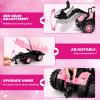 Remote Control Tractor Toy [2026] Kids RC Tractor Set & Truck and Trailer Front Loader - Metal Car Head/8 Wheel/Light, Toddlers Farm Vehicle Toys for 3 4 5 6 7 8 9 Year Old Girls Birthday Gift, Pink view 3