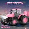 Remote Control Tractor Toy [2026] Kids RC Tractor Set & Truck and Trailer Front Loader - Metal Car Head/8 Wheel/Light, Toddlers Farm Vehicle Toys for 3 4 5 6 7 8 9 Year Old Girls Birthday Gift, Pink view 4