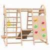 7-in-1 Indoor Playground Jungle Gym Playset, Wooden Montessori Climbing Activities with Slide, Climbing Wall, Jungle Gyms for Kids view 4