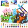 154PCS Magnetic Blocks - Build Mine Magnet World Stacking Cube Toys with Magnet Board, Magnetic Tiles Building Blocks STEM Construction Toys, Sensory Games for Kids Age 3+ Boys Girls Birthday Gift view 1
