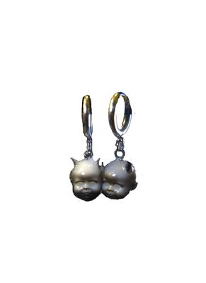 Demon Baby head earrings handmade horror movies Halloween jewelry