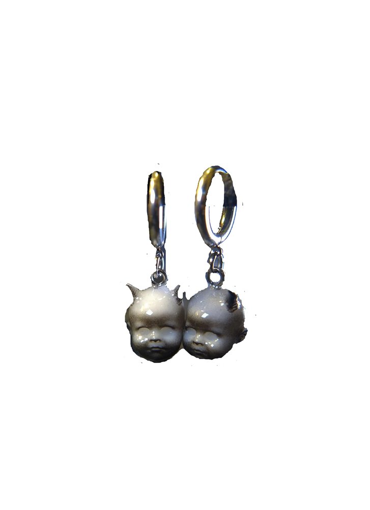 Demon Baby head earrings handmade horror movies Halloween jewelry