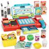 Pretend Cash Register Toy for Kids, Play Cash Register with Real Calculator, Scanner, Microphone, Cashier Playset Gift for Toddler Boys and Girls Ages 3 4 5 6 7 8 (Blue and Red) view 1