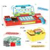 Pretend Cash Register Toy for Kids, Play Cash Register with Real Calculator, Scanner, Microphone, Cashier Playset Gift for Toddler Boys and Girls Ages 3 4 5 6 7 8 (Blue and Red) view 3