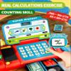 Pretend Cash Register Toy for Kids, Play Cash Register with Real Calculator, Scanner, Microphone, Cashier Playset Gift for Toddler Boys and Girls Ages 3 4 5 6 7 8 (Blue and Red) view 4