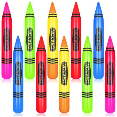 10 Pcs Inflatable Crayon Balloons 21.7 Inch Crayon Inflatable Balloons for Back to Party Decoration Graduation room Garden Room Birthday Party Decorations