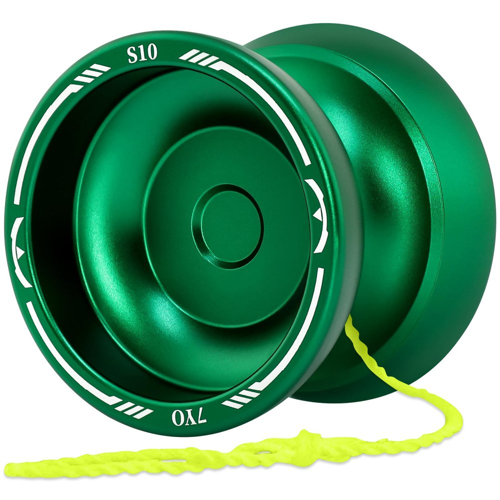 S10 Responsive Yoyo for Kids, Professional Yoyo Finger Spin Yo Yo Dual Function + 10 Strings, Bag, KK Bearing, Bearing Tool (Green)