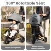 Baby Bike Stroller for Age 10 Months to 6 Years Old,8 in 1 Folding Toddler Bike Stroller with Removable Canopy & Guardrail Rotatable Seat -Tricycle for Toddlers Age 3-5 Boys & Girls Gift Trike view 3