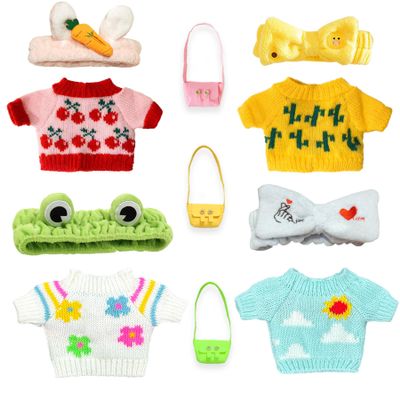 11-Pcs Kawaii Duck Clothes for 12 in Duck Plush  Cute Duck Stuffed Animal with Clothes, Bags & Headbands  Dress-Up Accessories for Duck Stuffed Animal, Plush Toys, and Cute Plushies (Blue)