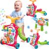 AuntyFey Baby Walker, 5 in 1 Push Walker, Baby Walking Walkers Push Toy for Girls, Girl Toddler Push Toy, Infant Walker, OrangeRed view 1
