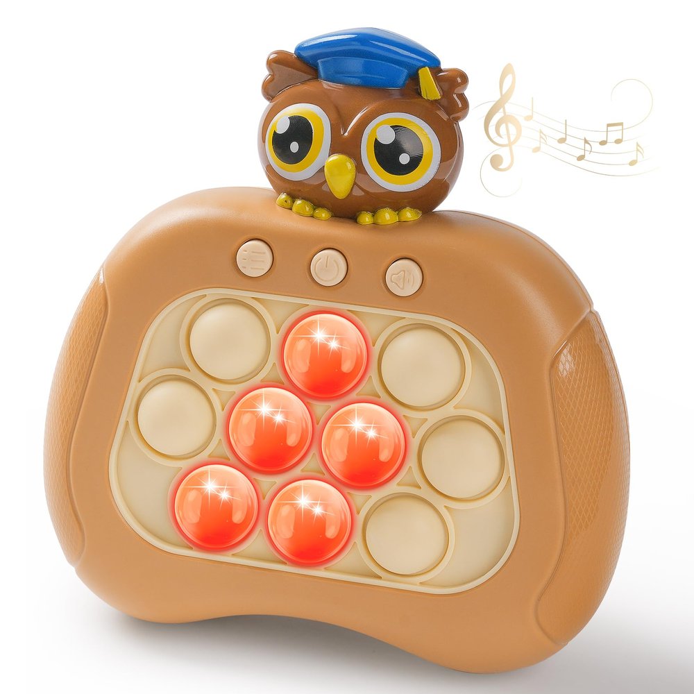 Pop Game Fidget Toy,Quick Push Game Pop Bubble Up Toys for Kids (owl)
