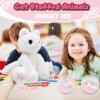 10" White Cat Stuffed Animal Plush Toys for Girls and Boys, Cute Plushies, Realistic Cat Stuffed Animals Plush Toy for Kids, Easter Basket Stuffers, Birthday Surprise Gifts, Christmas Decor view 2