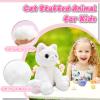 10" White Cat Stuffed Animal Plush Toys for Girls and Boys, Cute Plushies, Realistic Cat Stuffed Animals Plush Toy for Kids, Easter Basket Stuffers, Birthday Surprise Gifts, Christmas Decor view 3