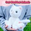 10" White Cat Stuffed Animal Plush Toys for Girls and Boys, Cute Plushies, Realistic Cat Stuffed Animals Plush Toy for Kids, Easter Basket Stuffers, Birthday Surprise Gifts, Christmas Decor view 4