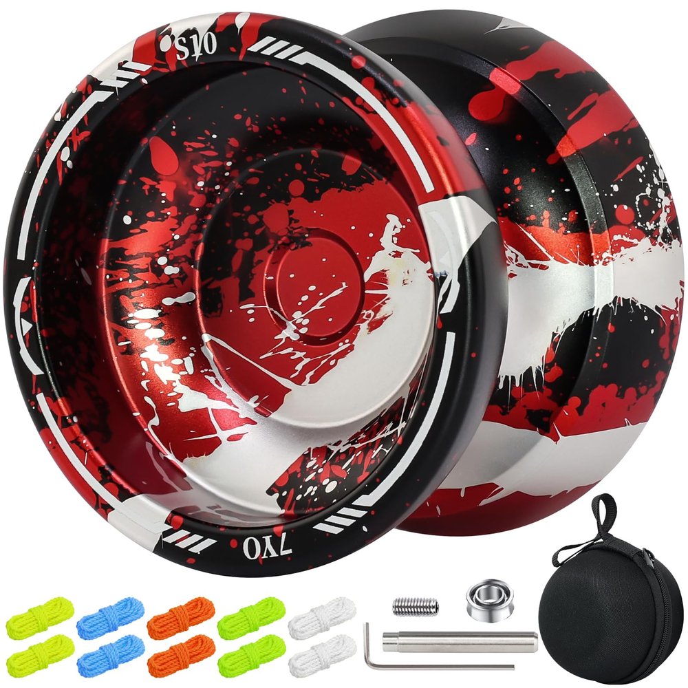 7YO Professional Yoyo for Kids 8-12 or Above, Responsive Yoyo S10 with Dual Function, Finger Trick Yo yo with 10 Yo-yo Strings, KK Bearing, Bearing Tool, Case