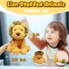 10" Cute Lion Stuffed Animal Plush Toys for Kids, Soft Lion Baby Stuffed Animals Plush Toy for Safari Nursery Decor, Kawaii Zoo Plushies for Birthday, Zoo Theme Party Favors view 2